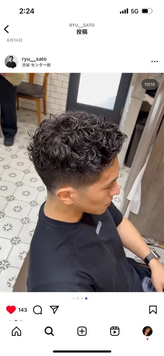 ショート パーマ メンズ GROOMERS TOKYO 渋谷店所属・山田 雅のヘアスタイル
