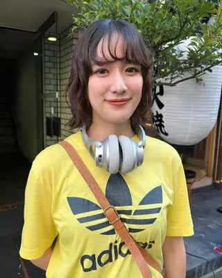 ミディアム パーマ nelke/レイヤー 立川/ブリーチのヘアスタイル