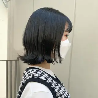 ミディアム カラー 透明感/オリーブ/ グレージュ/YUKAのヘアスタイル