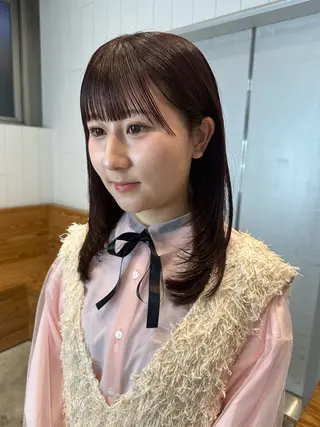 ミディアム 🌷モア 🌷暖色カラー・ボブのヘアスタイル