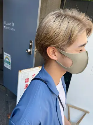 カラー メンズ écouter所属・ショート/ウルフ ハイトーン/カイセイのヘアスタイル