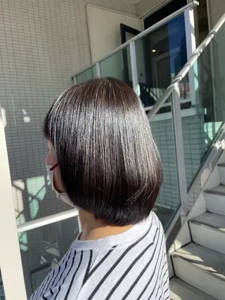 ミディアム パーマ 立川・くびれミディ 旬なデザインカラーのヘアスタイル