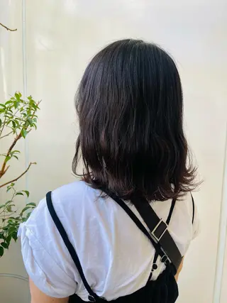 セミロング カラー 羽エクステ/シール エクステ/横浜駅5分のヘアスタイル