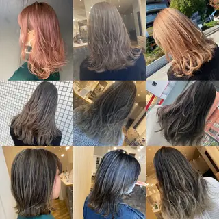 ミディアム カラー salowin梅田茶屋町suite所属・ハイトーンヘア/ 島崎　タクミのヘアスタイル