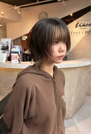 ショート カラー 藤原快斗/レイヤー /ウルフ/ハイトーンのヘアスタイル