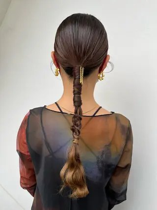 ロング ヘアアレンジ ハイトーンカラー 🦋yuri🦋のヘアスタイル