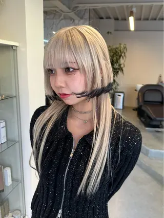 ロング カラー ハイトーン×似合わせ 🌱中川慎之介のヘアスタイル