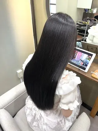 ロング カラー 髪質改善カラー&TR 縮毛矯正/弱酸性矯正のヘアスタイル