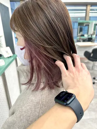 ミディアム 💚透明感カラー💚 ♻️本間♻️のヘアスタイル