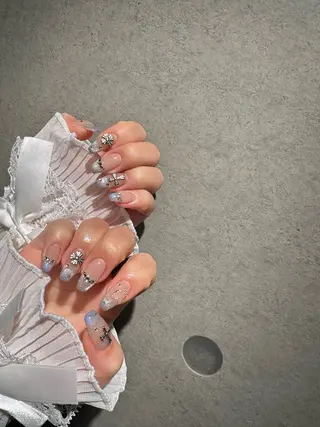 ネイル I-nailロング /ワンホン/キラキラのネイルデザイン