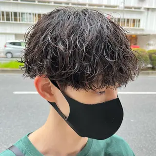 ミディアム パーマ メンズ 立川/メンズパーマ 厚進太郎のヘアスタイル