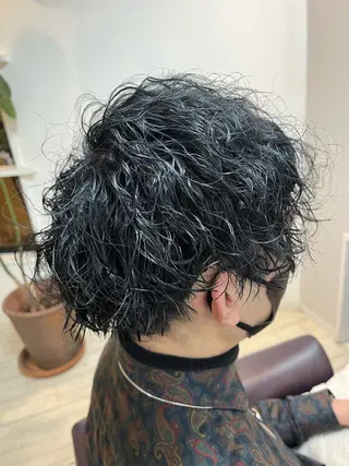 ショート パーマ メンズ 奥野 理香子のヘアスタイル