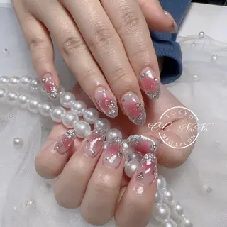 ネイル 韓国風ワンホンネイル パラジェル🩵roのネイルデザイン