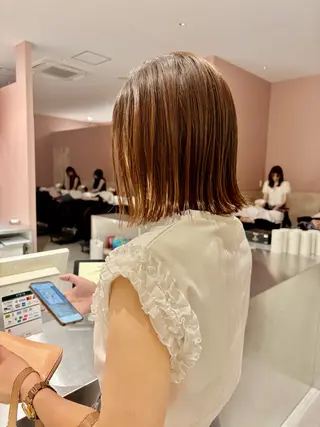 ミディアム カラー 白髪ぼかしハイライト /髪質改善🧤のヘアスタイル