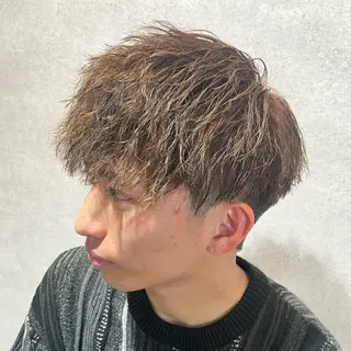 ショート カラー パーマ ヘアアレンジ メンズ 仕上がり満足度No. 1🔥BLUCK🔥のヘアスタイル