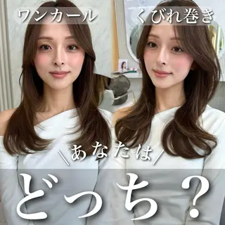 セミロング カラー 似合わせレイヤー/ 透明感カラーのヘアスタイル