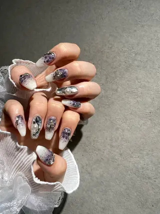 ネイル I-nailロング /ワンホン/キラキラのネイルデザイン