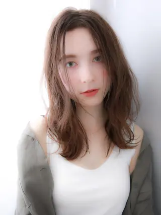 ミディアム カラー パーマ 山下 直人のヘアスタイル