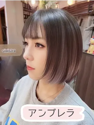 ミディアム カラー sinistra シニストラ　足利山下店所属・足利💗夜9受付可能 原宿シニストラ表参道のヘアスタイル