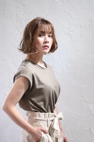 ミディアム パーマ 玉元 真由美のヘアスタイル