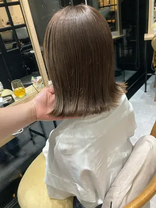 ミディアム ✨色持ちの良い艶 カラー✨蟹江真世のヘアスタイル