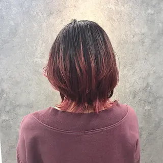 ミディアム 所渉/韓国レイヤー /ウルフカットのヘアスタイル