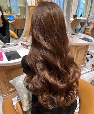 ロング カラー ヘアアレンジ ❤️ブリーチなし💚 ダブルカラー平野実花のヘアスタイル