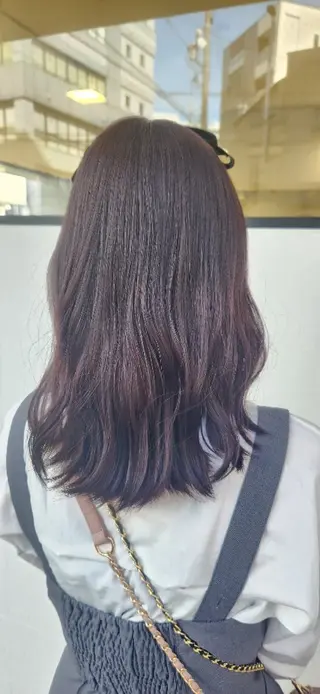 カラー セミロング アフェクション金山所属・透明感カラー🫧/ 艶感/ayanaのヘアスタイル