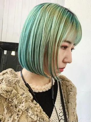 ショート カラー 韓国/ハイトーン/ ボブ🎀MIKU🎀のヘアスタイル