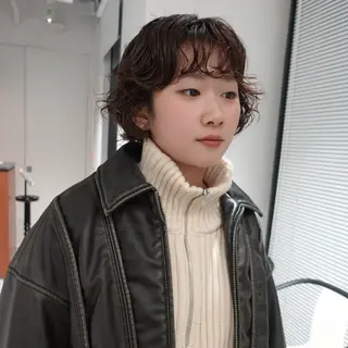 ショート パーマ ヘアアレンジ 🌐サトウ リョウ🌐のヘアスタイル