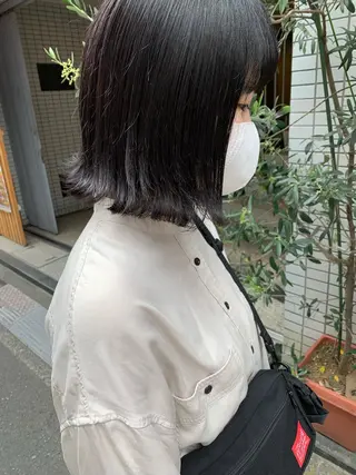 ミディアム カラー ヘアアレンジ 🫧透明感カラー/ ボブ/小笠原汐海🪽のヘアスタイル