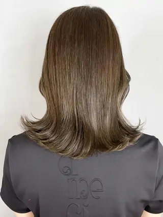 ミディアム カラー パーマ ヘアアレンジ ITbyALBUM 藤沢店のヘアスタイル