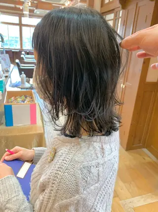 ミディアム カラー パーマ Artist 藤﨑紘成のヘアスタイル