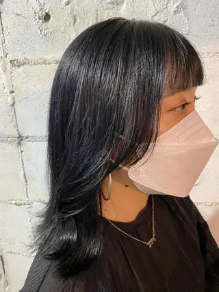 ミディアム カラー 【韓国レイヤー特化 ハッシュカット】のヘアスタイル