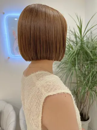 ミディアム カラー かえ🩶韓国ボブ🎀 透明感カラー🥣のヘアスタイル