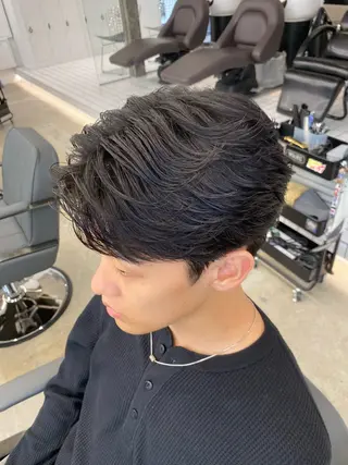 パーマ メンズ パーマ特化/フェザー パーマシャドウ/真生のヘアスタイル