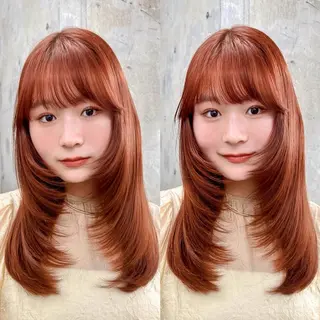 ロング レイヤー/ベージュ /メンズsaraのヘアスタイル