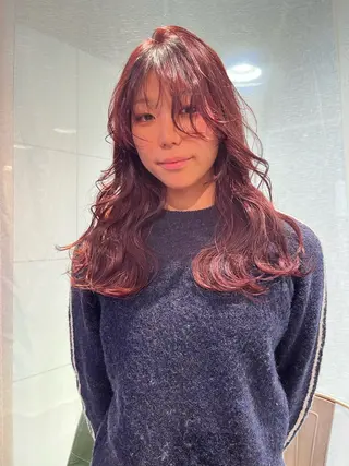 セミロング カラー 💖デザインカラー/ タダ ハナカ💖のヘアスタイル