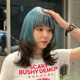 セミロング カラー 最強デザインカラー/ ブリーチ/アヤミ🌟のヘアスタイル