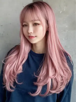 ロング トミタ/レイヤー/ 韓国ヘア/艶カラーのヘアスタイル