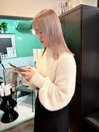 ミディアム 難波/心斎橋/ボブ/ 髪質改善/ハイトーンのヘアスタイル