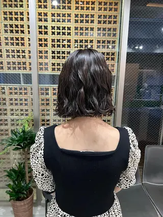 ミディアム パーマ ボブパーマコテ巻き風 パーマNo1深江秀平のヘアスタイル