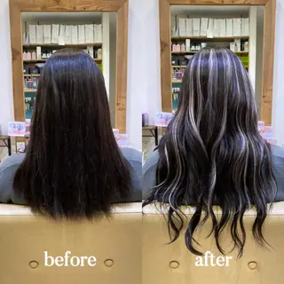 𝐲𝐮𝐮𝐦𝐢 エクステ/ 艶カラーのヘアスタイル