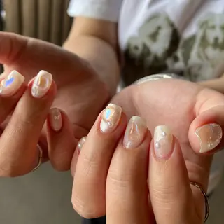 ネイル amuse 手書きニュアンスのネイルデザイン