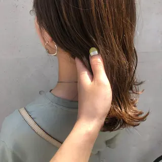 セミロング カラー ヘアアレンジ 酸性縮毛矯正🧴韓国 レイヤー/髪質改善のヘアスタイル