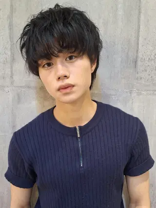 ミディアム メンズ パーマ 船引 竜将のヘアスタイル