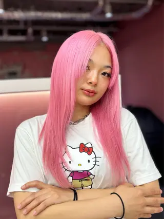 ロング カラー 田中麻鈴/ハイトーン /ミルクティーのヘアスタイル