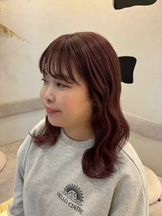 ミディアム カラー 梅田美容室 山崎海波のヘアスタイル