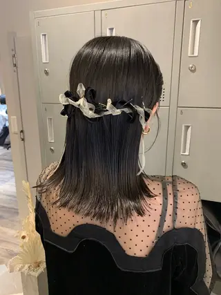 ミディアム ヘアアレンジ ブリーチ/アレンジ 天満/chihiroのヘアスタイル