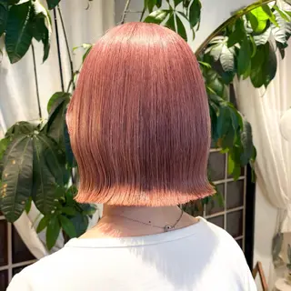 ミディアム ♥️ボブ縮毛/ブリー チ/minami♥️のヘアスタイル